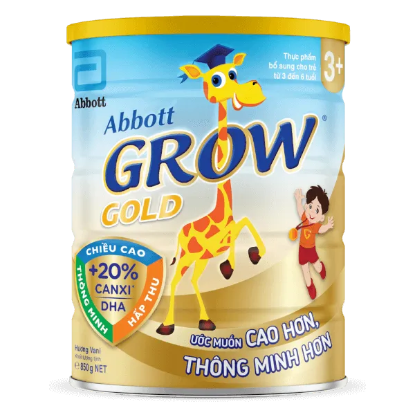 Sữa bột cho bé Abbott Grow 3+ 850g (3 - 6 tuổi)