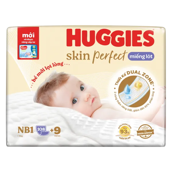 huggies product Miếng lót lọt lòng Huggies Skin Perfect size NEWBORN1 (108 miếng, dưới 5kg)