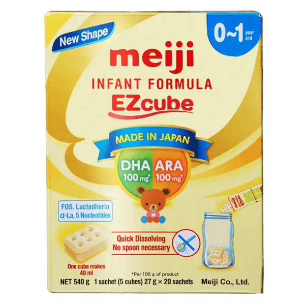 Sữa bột cho bé Meiji thanh Infant Formula Ezcube 540g (0 - 12 tháng tuổi)