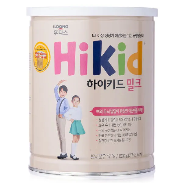 Sữa bột cho bé Hikid vị Vani 600g (1 - 9 tuổi)
