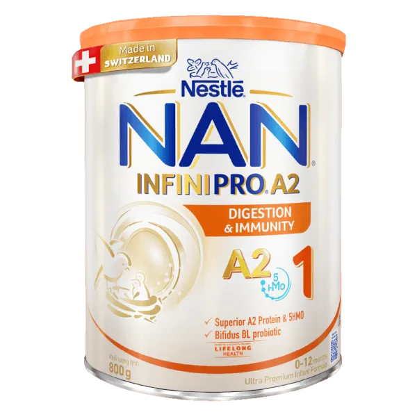 Sữa bột cho bé Nestle NAN INFINIPRO A2 số 1 800g 5HMO (0 - 1 tuổi)