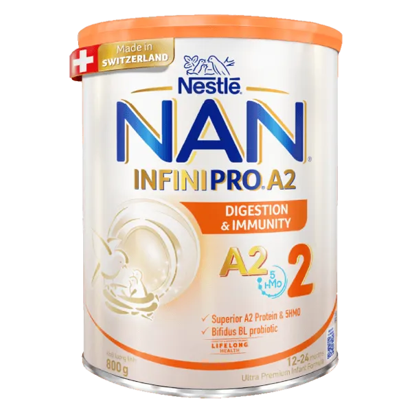 Sữa bột cho bé Nestle NAN INFINIPRO A2 số 2 800g 5HMO (1 - 2 tuổi)
