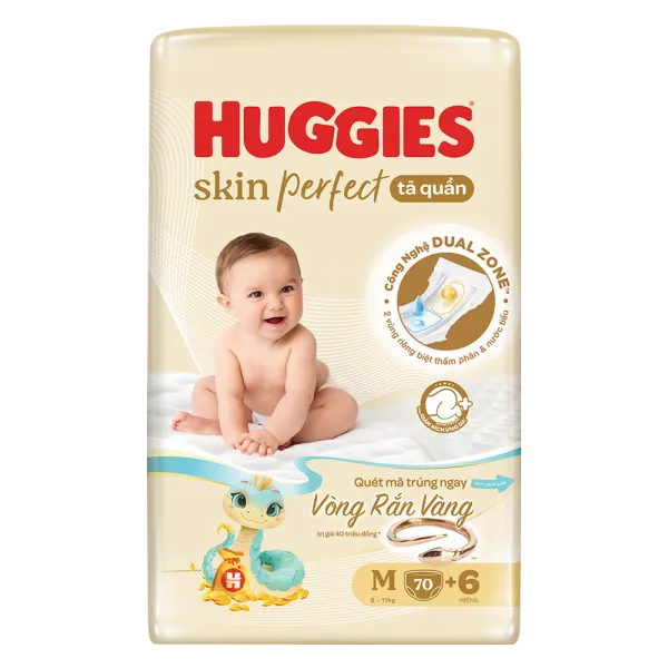 Tã quần Huggies SkinPerfect Pants size M (70 + 6 miếng, 6 - 11kg)