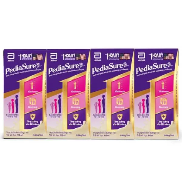 Sữa Abbott Pediasure hương vani (110ml/hộp, lốc 4, 1 - 10 tuổi)