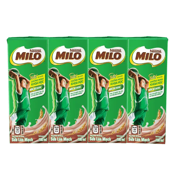 Sữa lúa mạch Nestlé Milo 180ml (lốc 4 hộp)