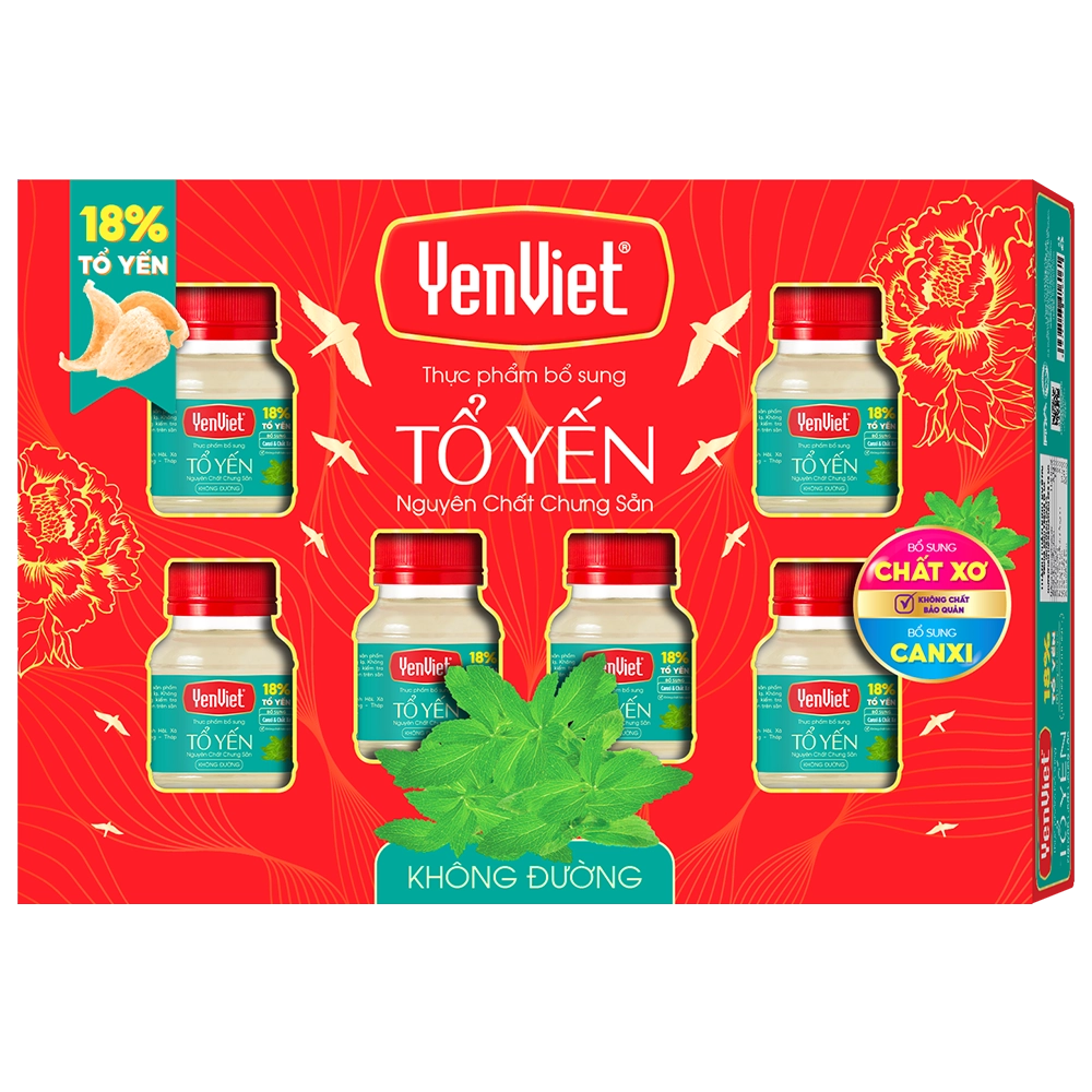 Tổ Yến YenViet Nguyên Chất Chưng Sẵn Không Đường (18% Tổ Yến)