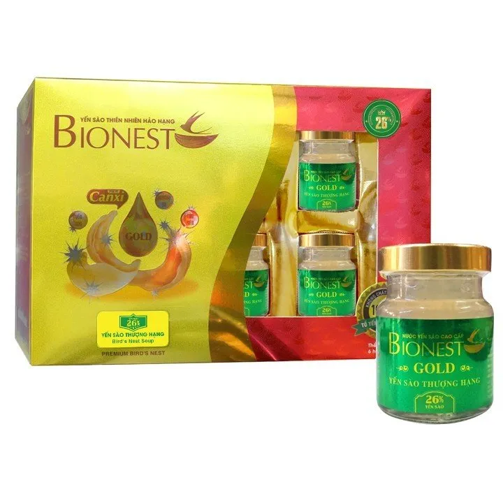 Yến sào Bionest Gold cao cấp 26% (loại hộp quà tặng 6 lọ)