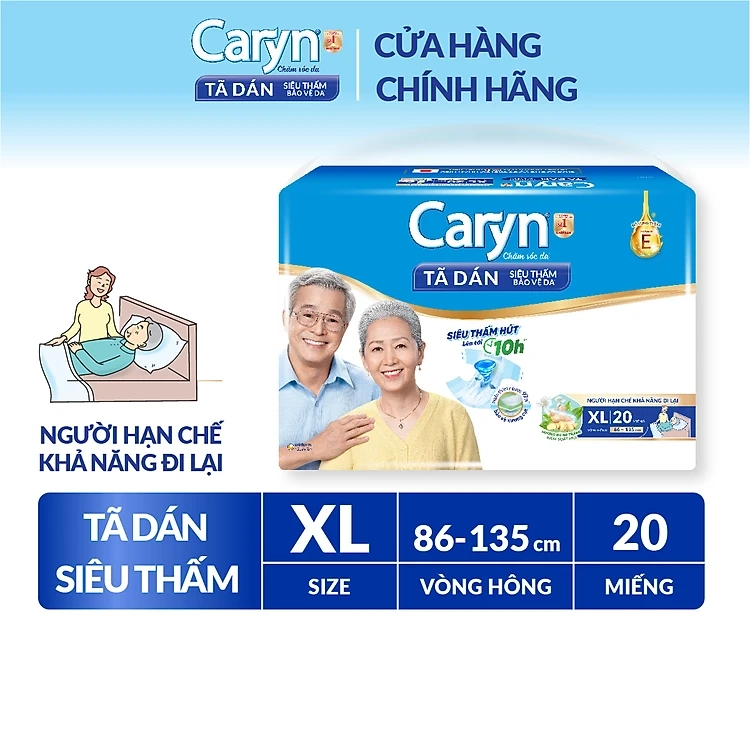Tã dán Caryn siêu thấm size XL (20 miếng)