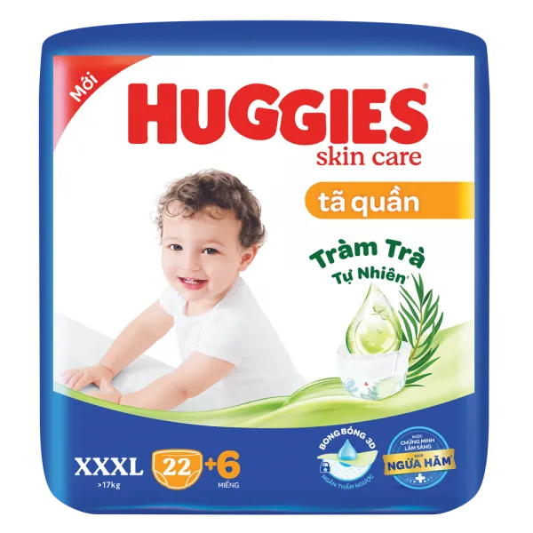 huggies product Tã quần Huggies Skincare size XXXL (22 + 6 miếng, trên 17kg)
