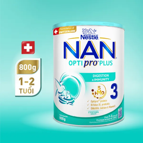 Sữa bột cho bé Nestle NAN Optipro Plus 3 800g (1 - 2 tuổi)